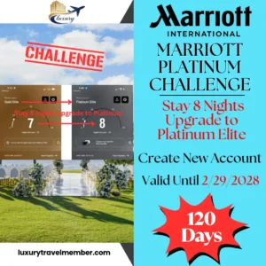 Marriott Platinum Challenge, Stay 8 Nights Upgrade to Platinum Elite