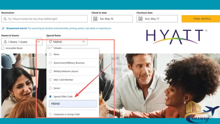 book on hyatt friends and family rate