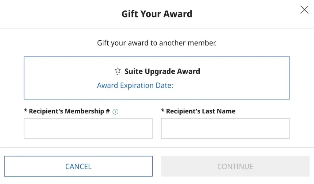 hyatt upgrade award